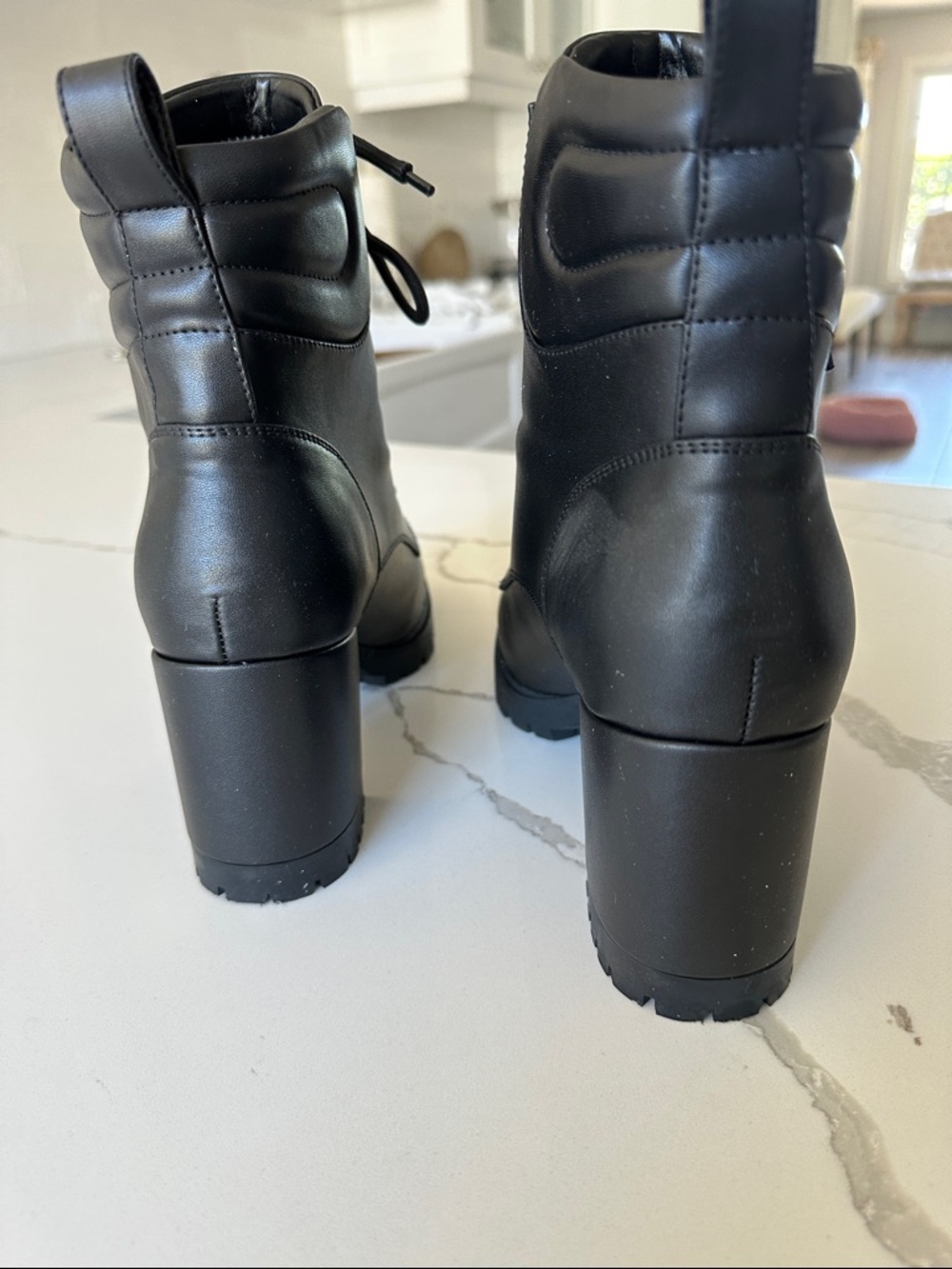Black Essen Aerosols Lace Front Leather Boot Size 10 View 3